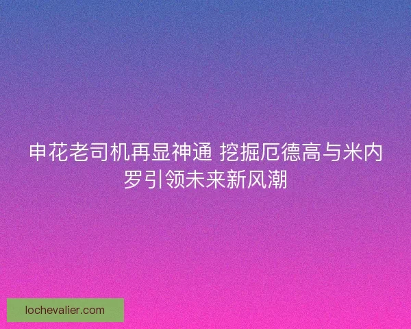 申花老司机再显神通 挖掘厄德高与米内罗引领未来新风潮 申花老司机再显神通 挖掘厄德高与米内罗引领未来新风潮
