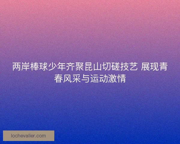 两岸棒球少年齐聚昆山切磋技艺 展现青春风采与运动激情